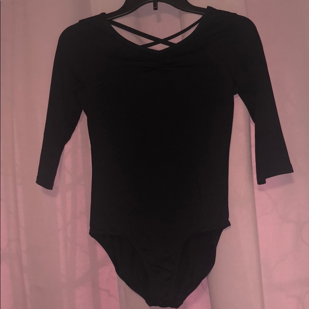 Black gymnastics leotard